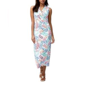 Tommy Bahama Vibrant Leaf Print Maxi Dress Women Size Small